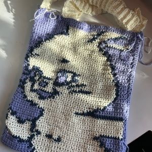 New jeans crochet tote bag unfinished (no lining)